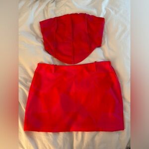 Tiger mist pink and orange set, top medium and bottoms large